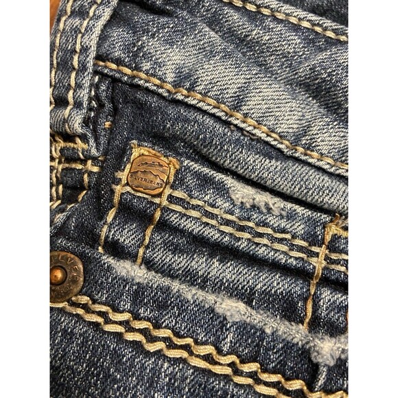 Silver Jeans Frances 18" Boot Womens Size 30W/33L Y2K Dark Wash Thick Stitched - Picture 16 of 16